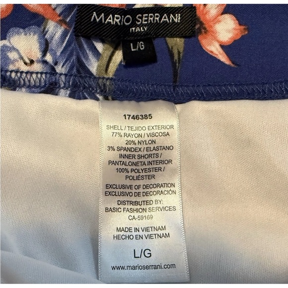 Mario Serrani Italy Comfort Stretch Skort Size Large Floral Built in Shorts Blue - Picture 7 of 7